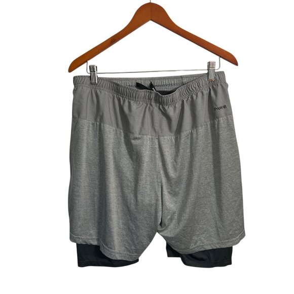 Spyder Active Mens Gray Training Shorts With Black Compression Liner Size L - Picture 2 of 6